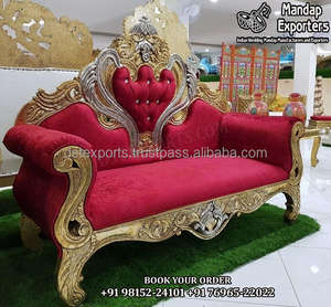 Sofá de Lujo para Bodas, Estilo Trono con Respaldo Alto, Madera de Teca, Color Personalizado, Sofá Elegante para Bodas en Oferta, Ideal para Recepciones - Product Image 3