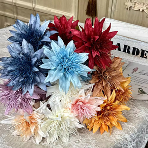 ดอกไม้ประดิษฐ์รูปดอกอะเนโมน 3 หัว สำหรับตกแต่งบ้าน ดอกไม้ผ้าไหม จัดดอกไม้สไตล์ตะวันตก ดอกโบตั๋น - Product Image 1