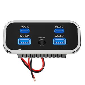 Chargeur de voiture 12/24V QC3.0 PD, <span class=keywords><strong>prise</strong></span> de charge rapide, double USB, double QC 3.0, <span class=keywords><strong>adaptateur</strong></span> de panneau de charge rapide pour camion, <span class=keywords><strong>camping</strong></span>-<span class=keywords><strong>car</strong></span>, caravane - Product Image 1