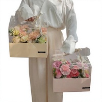Boîte cadeau transparente en plastique pour gâteau aux fleurs, emballage transparent pour gâteau aux fleurs, boîte cadeau en PET pour gâteau