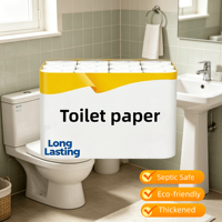 Papier toilette haute absorption, durable, écologique, jetable dans les toilettes, sans peluches, 3 plis, personnalisé, gaufré et imprimé