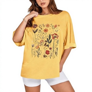 T-shirt pour femme surdimensionné et ample, en coton 100% respirant de haute qualité, 240 GSM, avec impression graphique personnalisée OEM - Product Image 6