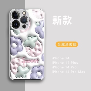 2023ใหม่น่ารักดอกไม้กันกระแทกแก้วกรณีโทรศัพท์สำหรับ <span class=keywords><strong>IPhone</strong></span> 13 12 Pro Max 11 14 Plus 3D ภาพสูงหญิงปก - Product Image 4