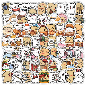 WOWEI 60 pz cartone animato vinile autoadesivo impermeabile cucciolo <span class=keywords><strong>adesivi</strong></span> in PVC capibara adesivo decorazione per la casa con stampa Offset - Product Image 1