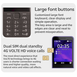 Téléphone portable 2G Nok 235 2024 débloqué, écran QVGA de 2,8 pouces, batterie de 1450 mAh, Bluetooth, radio FM, lecteur MP3, double Nano SIM, IP54, USB-C, robuste - Product Image 4