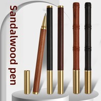 1 Pcs Factory Direct Supply Solid Wood Wooden Sign Pen Brass Gel Pen Office Business Gift Wooden Pen