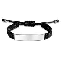 Joyería en blanco grabada personalizada, barra Horizontal de acero inoxidable, pulsera ondulada ajustable para mujer