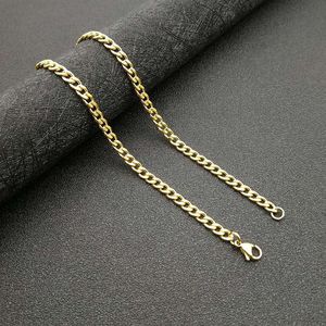 Men's Gold Plated <b>Titanium</b> Steel <b>Chain</b> Necklace 7mm 61cm Hip Hop Party Jewelry Geometry Wave Design XL005 - Product Image 4