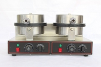 Nouvelle machine à cornets de crème glacée et gaufres électriques à deux têtes, 220V, facile à utiliser, portable, en acier inoxydable de qualité alimentaire, pour la maison