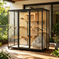 Grand enclos pour chat d'intérieur à plusieurs niveaux, aire de jeux pour chat, mobilier de luxe pour chat
