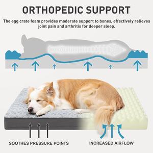 Wasserdichtes rosa samt Weiches flauschiges waschbares großes orthopädisches Hundebett mit abnehmbarem Bezug - Product Image 3