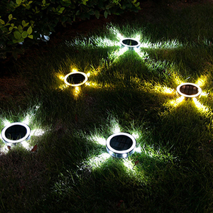 Luz solar LED para jardín, 6 LED, 600 mAh, con sensor de luz, para patio, jardín, balcón, escaleras - Product Image 1