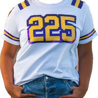 T-shirt Louisiana Spirit pour le jour du match, T-shirt à paillettes pour adultes et jeunes, ensembles de paillettes, 225 T-shirts en jersey à paillettes
