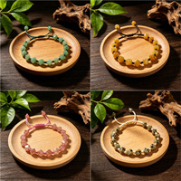 Bracelet ajustable en pierres naturelles, bijoux de mode, bracelet tressé en cristal de guérison pour femmes, cadeaux de bijoux