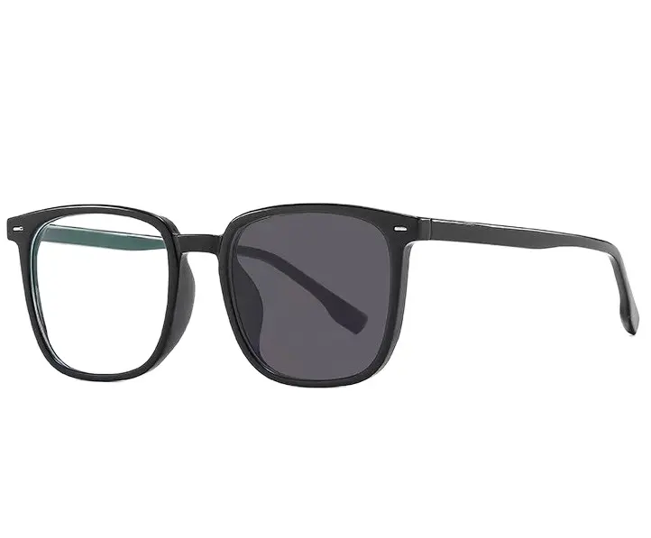 Óculos de sol anti-azul que mudam de cor da moda, óculos de armação grande para homens e mulheres, óculos pretos