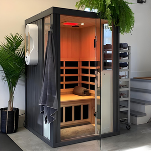 <span class=keywords><strong>Sauna</strong></span> Tradicional de Leña de Cedro Rojo para 4 Personas, con Vapor Húmedo e Infrarrojos Lejanos, en Oferta - Product Image 1