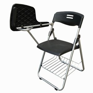 Folding Plastic <b>Chair</b> With Writing Board And Book Rack For Office Meeting Training Events - Product Image 1