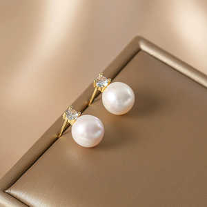 Pendientes de Perlas de Agua Dulce Naturales WENCHI, Diseño Simple y Elegante para Uso Diario - Product Image 3