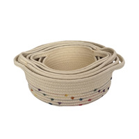 Panier de rangement moderne et minimaliste en corde de coton tressée pour bureau, cosmétiques, livres, écouteurs, clés et bibelots - Vente en gros