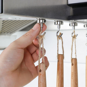 Gancho magnético de 15mm, 20mm, 25mm, gancho individual de acero resistente para almacenamiento en la cocina, sin necesidad de perforación - Product Image 1