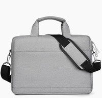 Sac à dos pour ordinateur portable gris grand format, imperméable, avec fermeture éclair, design rayé, sacoche d'affaires, sac à bandoulière, pochette rembourrée pour le bureau et les voyages