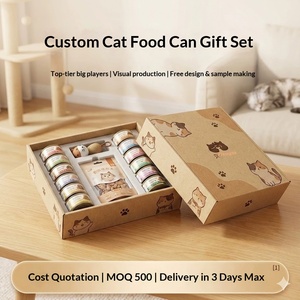 Custom <b>White</b> Cardboard Cat Food Tin <b>Gift</b> <b>Box</b> with Hot Stamping Direct Factory Supply Small Batch Fast Prototyping Printing - Product Image 2