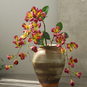 Haute Qualité En Gros Maison De Mariage Hôtel Plante <span class=keywords><strong>D</strong></span>écorative Rose-Rouge Jaune 85cm De Long Tissu De Soie À Tige Unique Fleurs Artificielles - Product Image 1
