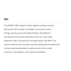 Trituradora móvil de impacto Mesda F8H USADA, con un sistema de accionamiento de doble potencia diésel-eléctrico. - Product Image 3