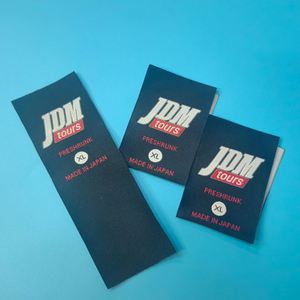 Luxury Custom Damask Woven <b>Labels</b> Rectangle Pattern Sustainable End Fold Neck Tag for Fashion Garment Sock Custom Brand Logo - Product Image 1