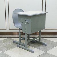 Meubles d'école primaire roumains, pupitre et chaise pour élèves, ensemble de chaise et de pupitre pour enfants réglables en hauteur