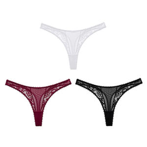 Slip Sexy Francese in Pizzo a Vita Bassa, Perizoma in Seta Ghiaccio, Lingerie Traspirante con Motivi Floreali, <span class=keywords><strong>Intimo</strong></span> <span class=keywords><strong>Elegante</strong></span> da Donna - Product Image 5