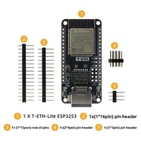 Carte de développement LILYGO T-ETH-Lite ESP32 partiellement équipée, module Ethernet, fonction carte TF, bouclier POE, RTOS
