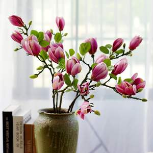 Magnolia Artificielle Haut de Gamme Effet Naturel en Gros, Faible MOQ, pour Composition Florale Artificielle - Product Image 1