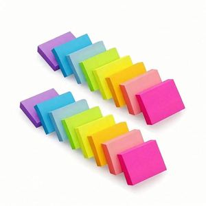 กระดาษโน้ตขนาดเล็ก 1.5 x 2 นิ้ว สีสันสดใส แบบมีกาวในตัว 100 แผ่น/เล่ม สำหรับโรงเรียนและสำนักงาน - Product Image 1