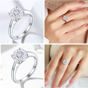 Joyería fina, joyería de plata 925, anillo de dedo, joyería chapada <span class=keywords><strong>en</strong></span> <span class=keywords><strong>rodio</strong></span> para mujer, bisutería sin deslustre para boda, fiesta de compromiso - Product Image 2
