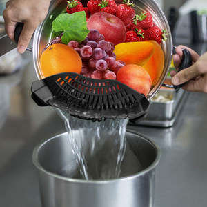 Passoire à clipser en silicone pour casseroles et poêles, passoire à pâtes, passoire alimentaire à clipser pour viande, légumes, fruits, passoire de cuisine en silicone - Product Image 3