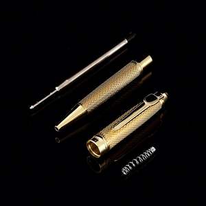 Stylos promotionnels en métal doré personnalisés pour le bureau, avec logo, encre noire/bleue, fournitures de bureau, vente en gros - Product Image 5