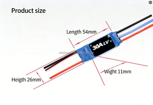 ตัวควบคุมความเร็วแบบไร้แปรงถ่าน 30A LV ESC 2-4S Lipo พร้อม 5V BEC สำหรับเครื่องบินบังคับวิทยุแบบปีกตรึง อุปกรณ์เสริมโดรน FPV OEM - Product Image 5
