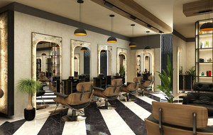 Estación de Barbería y Peluquería Moderna Personalizada para Tiendas Completas |   Conjunto de Muebles para Salón |   Diseño de Interiores para Salón de Belleza Integral - Product Image 4