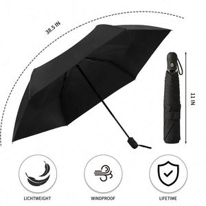 Promotional Mini 3 <b>Folding</b> Umbrella Custom Logo Sunshade Portable Automatic Umbrella for the Rain - Product Image 4