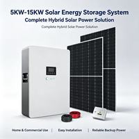 Système de stockage d'énergie solaire 5KW-15KW, solution d'alimentation hybride complète, silicium monocristallin, marque OEM, utilisation domestique, CE TUV pour système hybride
