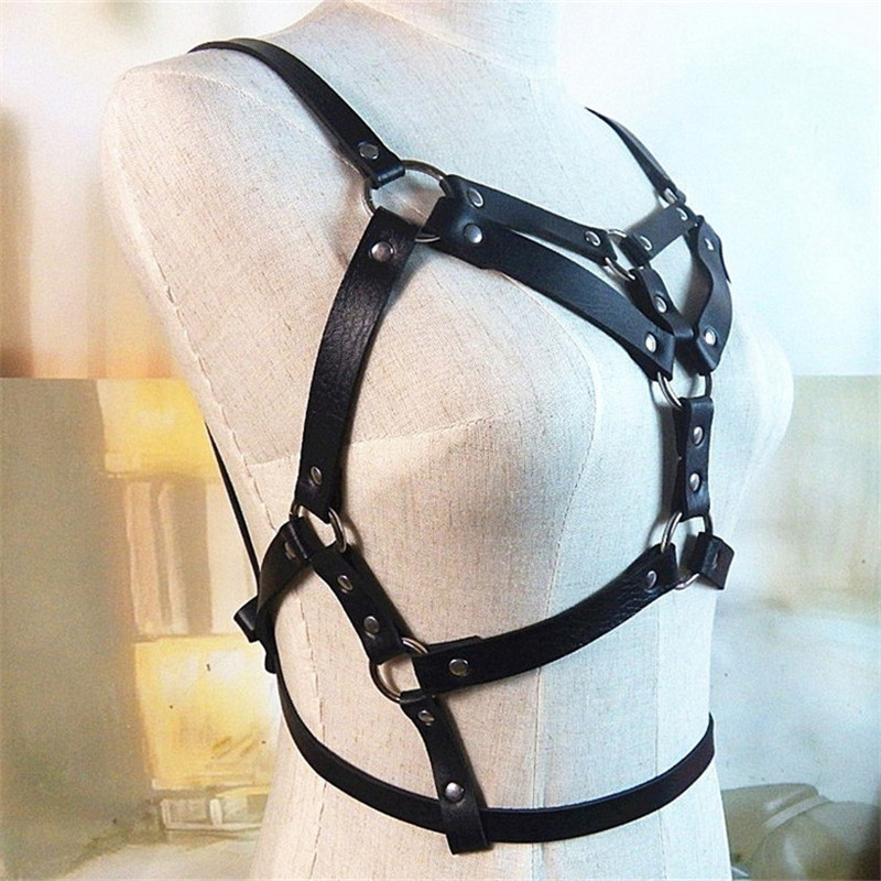 Ladies BDSM Outfit - Sexy Leather Harness & Erotic Lingerie