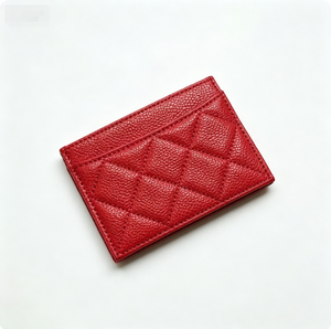 Porte-cartes matelassé en cuir véritable, portefeuille fin unisexe, motif géométrique, fermeture ouverte, longueur courte - Product Image 3