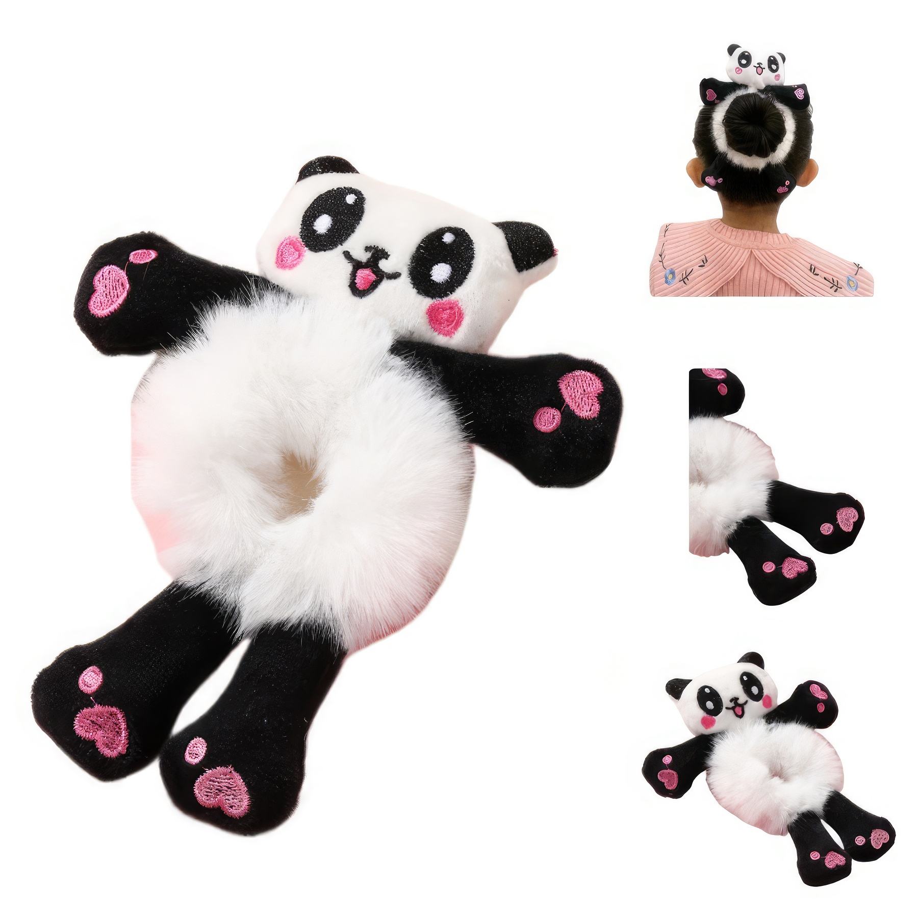 Hair Tie Cartoon Panda Hair Band Cute Elastic Hair Scrunchy for Girls Women