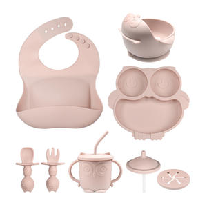 IStapromo Cadeaux Vaisselle pour enfants Alimentation Nourriture Absorbant Bavoir pour bébé Plateau Bol Fourchette Ensemble d'alimentation pour bébé - Product Image 3