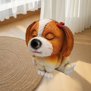 Figurines réalistes en résine d'animaux Décor de Noël de paysage de chiot fait à la main écologique pour balcon/cour/<span class=keywords><strong>jardin</strong></span>/ - Product Image 2