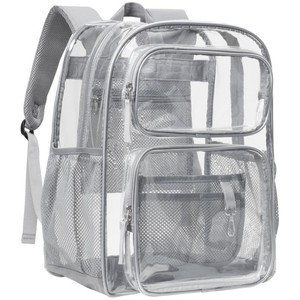 Transparent <b>Backpack</b> Large Capacity Waterproof PVC Unisex Student Bag With Interior Zipper Pocket - Product Image 5