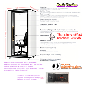 Cabine de travail insonorisée moderne et confortable en aluminium, cabine téléphonique portable, cabine de son, cabine de confidentialité, <span class=keywords><strong>bureau</strong></span> insonorisé - Product Image 2