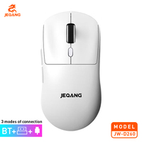JW-D260 Mouse Nirkabel 6D Tiga Mode 2.4G BT Tipe-C Mouse Optik Nirkabel Berkabel 6400 DPI 500mAh untuk Gaming PC Laptop