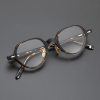 Nouveauté Gentleman rétro unisexe acétate ovale lunettes optiques noir tortue épaisse italie mode carré acétate cadre 2023
